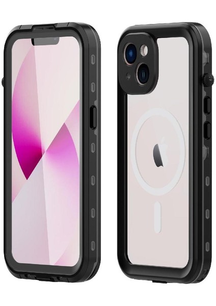 Iphone 14 Için Kılıf Su Geçirmez Dahili Manyetik Durumda Ekran Koruyucu (Yurt Dışından)