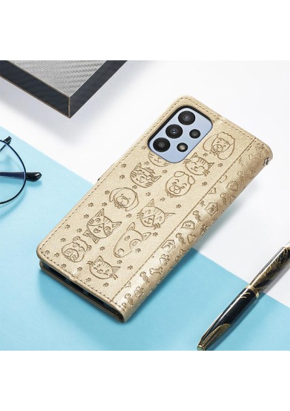 Samsung Galaxy A23 Kılıf Için Kılıf Kısa Kayış Karikatür Hayvanlar Flip (Yurt Dışından) fırsatları