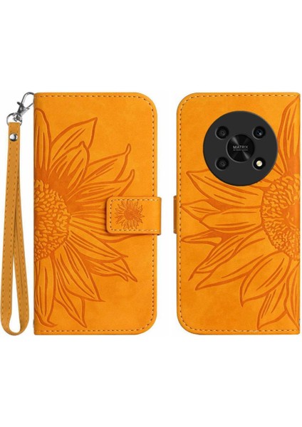 Onur Magic4 Lite 5g Için Kılıf Kısa Kayış Flip Cüzdan Telefon Kılıfı Lüks Pu (Yurt Dışından)