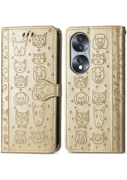 Huawei Onur 70 Flip Kapak Için Kılıf Kısa Kayış Deri Kılıf Darbeye (Yurt Dışından)