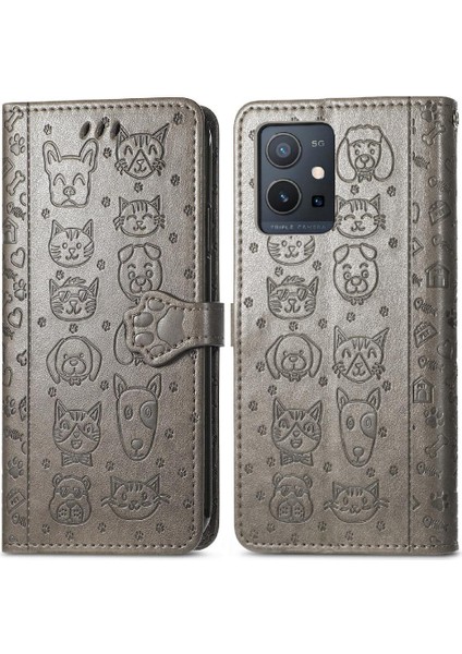 Vivo Y55 5g Kılıf Için Kılıf Kısa Kayış Karikatür Hayvanlar Kapak Çevirin (Yurt Dışından)