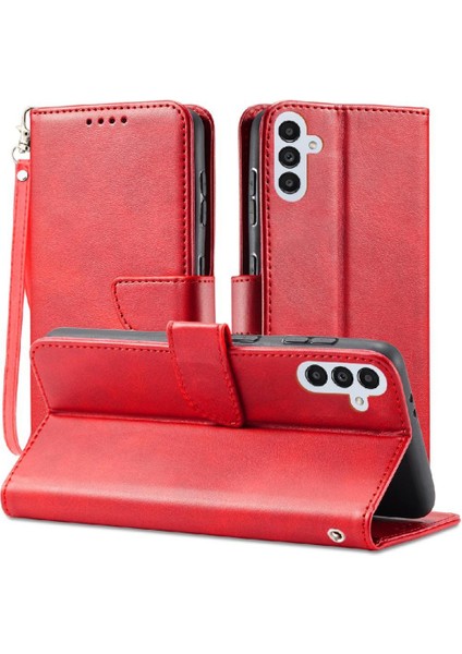 Kart Tutucu Kickstand Manyetik Karbon ile Samsung Galaxy A34 5g Için Kılıf (Yurt Dışından)