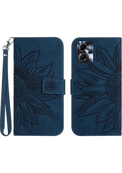 Motorola Moto G23/MOTOROLA Kart Yuvaları Tutucu ile Kabartmalı Ayçiçeği Için Kılıf (Yurt Dışından)