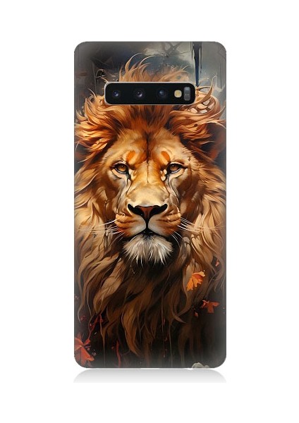 Samsung Galaxy S10 Uyumlu Yorgun Savaşçı Aslan Desenli Silikon Kılıf