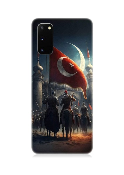 Samsung Galaxy S20 Uyumlu Tulpar Bayrak ve Kale Desenli Silikon Kılıf