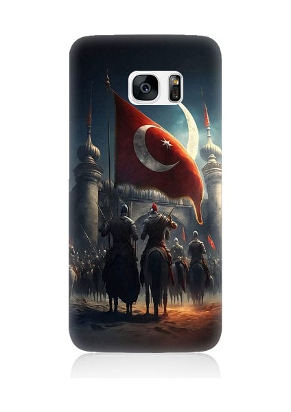 Samsung Galaxy S7 Edge Uyumlu Tulpar Bayrak ve Kale Desenli Silikon Kılıf