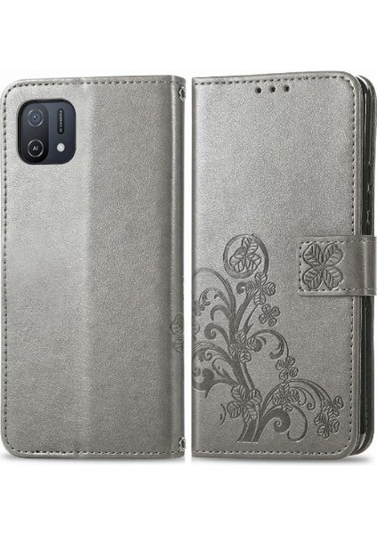 Oppo A16K Zarif Iş Flip Kapak Için Kılıf Kısa Kayış Dört Yaprak (Yurt Dışından)