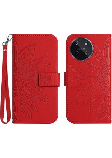 Realme 11 4g Flip Cüzdan Telefon Kılıfı Için Kılıf Kart Yuvaları ile Kısa Kayış (Yurt Dışından)