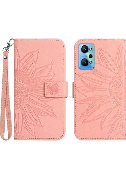 Realme Gt Neo 2 Flip Cüzdan Telefon Kılıfı Için Kabartmalı Ayçiçeği Lüks (Yurt Dışından)