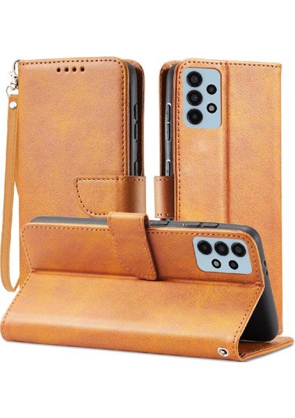 Kart Tutucu Kickstand Deri Folio ile Samsung Galaxy A13 4g Için Kılıf (Yurt Dışından)