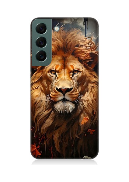 Samsung Galaxy S22 Uyumlu Yorgun Savaşçı Aslan Desenli Silikon Kılıf