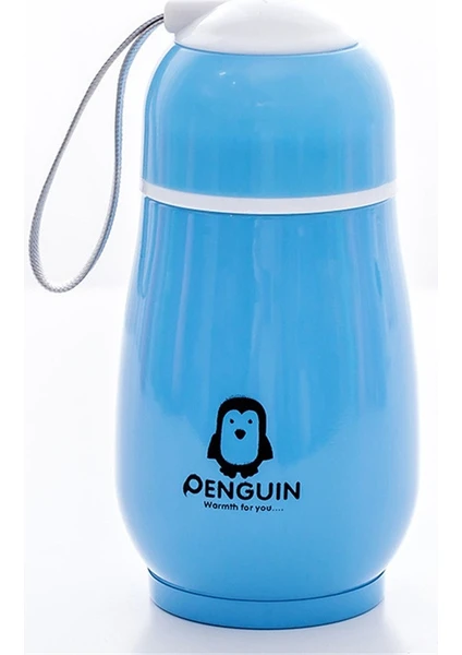 CCmoo Pretty Paslanmaz Çelik Penguen Termos Bardak Yaratıcı Taşınabilir Karikatür Çocuk Su Bardağı Açılış Etkinliği Hediye Fincan Mavi #300ML (Yurt Dışından)