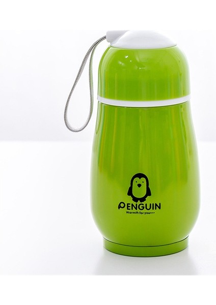 CCmoo Pretty Paslanmaz Çelik Penguen Termos Bardak Yaratıcı Taşınabilir Karikatür Çocuk Su Bardağı Açılış Etkinliği Hediye Fincan Yeşil #300ML (Yurt Dışından)