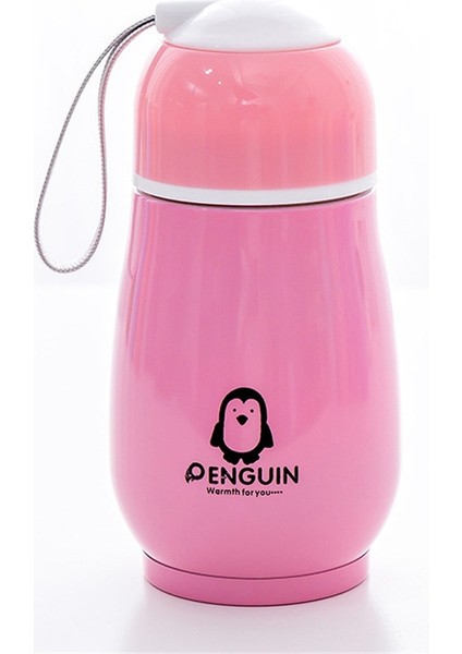 Paslanmaz Çelik Penguen Termos Bardak Yaratıcı Taşınabilir Karikatür Çocuk Su Bardağı Açılış Etkinliği Hediye Fincan Pembe #300ML (Yurt Dışından)