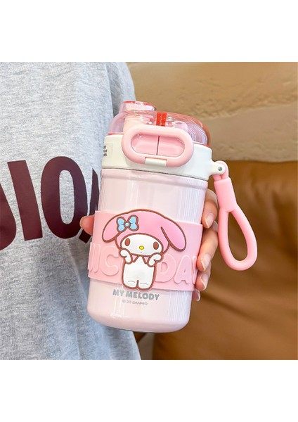 Sanrio Gözlük Çift Içecek Kızlar Yüksek Görünümlü Termos Su Bardağı 2023 Yeni Paslanmaz Çelik Su Isıtıcısı Taşınabilir Bardak Tek Fincan Küçük #pembe 430ML (Yurt Dışından)