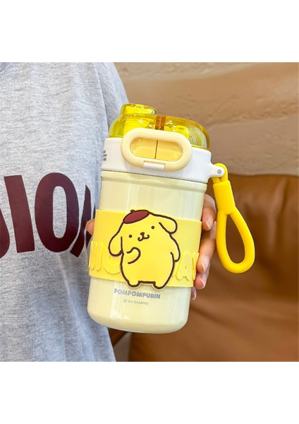 Sanrio Gözlük Çift Içme Kız Yüksek Görünümlü Termos Su Bardağı 2023 Yeni Paslanmaz Çelik Su Isıtıcısı Taşınabilir Bardak Tek Fincan Küçük #sarı 430ML (Yurt Dışından)