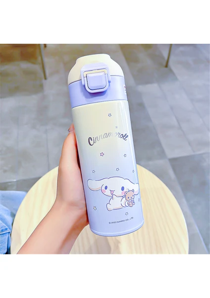 CCmoo Pretty Sanrio Kuromi Çocuk Termos Bardak Kızlar Paslanmaz Çelik 316 Doğrudan Içme Suyu Bardağı Öğrenci Okul Özel Su Isıtıcısı Tarçın Köpek Mavi #400ML (Yurt Dışından)