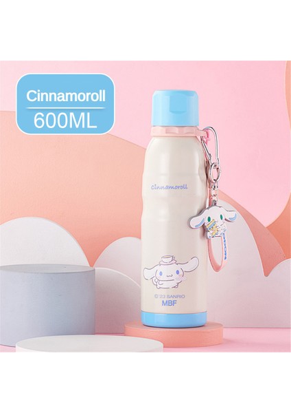 Sanrio Hakiki Döner Yüksek Yüz Değeri Moda Moda Kampüs Kız Su Bardağı 316 Paslanmaz Çelik Taşınabilir Yalıtım Bardağı 600ML # Mavi Yugui Köpek (Yurt Dışından)