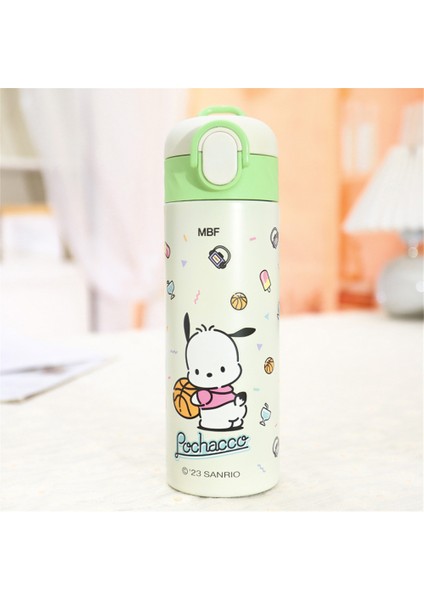 CCmoo Pretty Orijinal Sanrio Merlot Yugui Köpek Pipet Mermi Bardak Öğrenci Düz Bardak Vakum 316 Paslanmaz Çelik Termos Bardak 420ML # Sadece Köpek Zıplama Bardaklarından Korkuyor (Yurt Dışından)