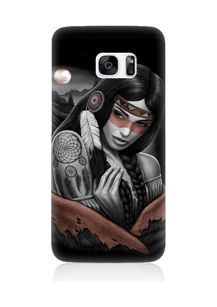 Samsung Galaxy S7 Edge Uyumlu Kızılldereli Kız Dreamcatcher Desenli Silikon Kılıf