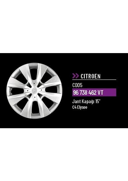 Cıtroen C4 Elysee 96 738 462 Vt 15" Jant Kapağı