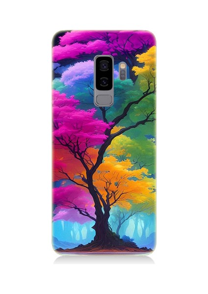 Samsung Galaxy S9 Plus Uyumlu Renkli Hayat Ağacı Desenli Silikon Kılıf
