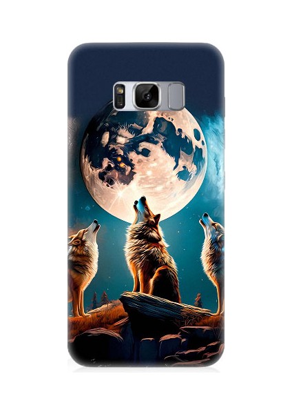 Samsung Galaxy S8 Plus Uyumlu 3 Kurt ve Dolunay Desenli Silikon Kılıf
