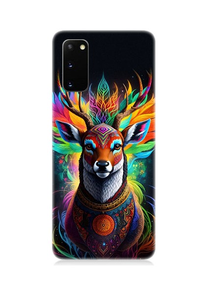 Samsung Galaxy S20 Plus Uyumlu Mistik Ala Geyik Desenli Silikon Kılıf