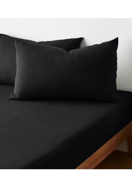 %100 Pamuk 62 Tel (155 TC) 160x200cm +30cm Yükseklik Çift Kişilik Lastikli Çarşaf Seti