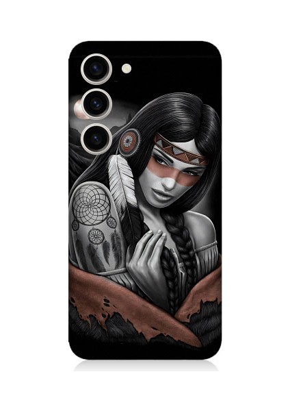 Samsung Galaxy S23 Uyumlu Kızılldereli Kız Dreamcatcher Desenli Silikon Kılıf