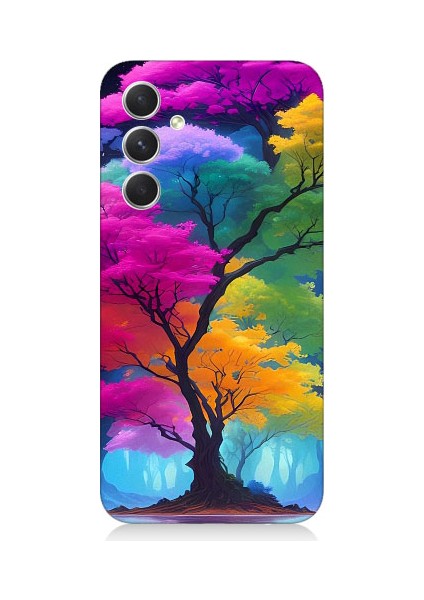 Samsung Galaxy A34 Uyumlu Renkli Hayat Ağacı Desenli Silikon Kılıf