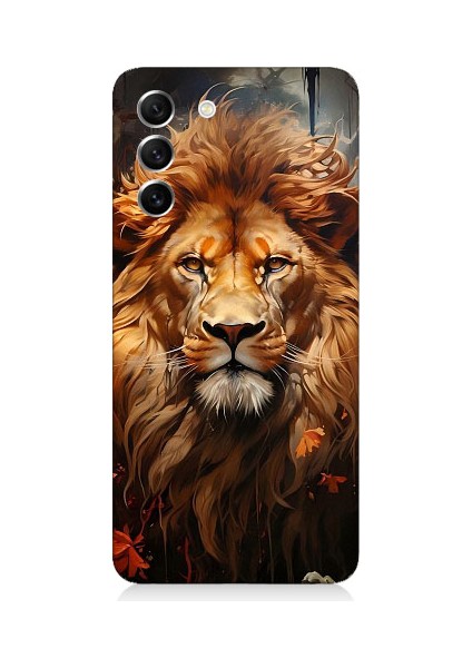 Samsung Galaxy S21 Fun Edition Uyumlu Yorgun Savaşçı Aslan Desenli Silikon Kılıf