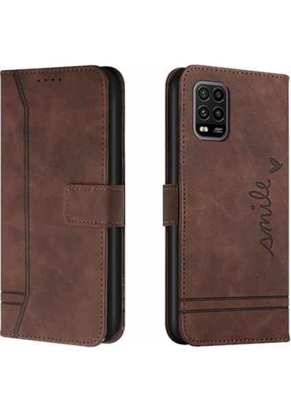 Telefon Kılıfı Için Xiaomi 10 Lite El Kayışı Kart Yuvaları Kapak Pu Deri Flip (Yurt Dışından)