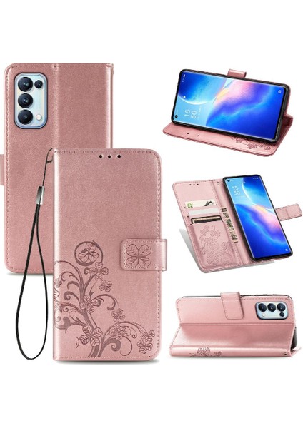 Oppo Oppo 5 Pro Için Kılıf Kısa Kayış Kapak Çevirin Deri Kılıf Dört Yaprak (Yurt Dışından) fiyatları