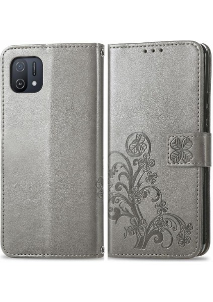 Oppo A16K Zarif Iş Flip Kapak Için Kılıf Kısa Kayış Dört Yaprak (Yurt Dışından)