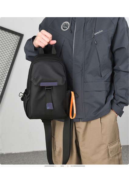 Crossbody Açık Hava Göğüs Büyük Kapasiteli Hafif Bisiklet Göğüs Küçük Sırt Gündelik Omuz Erkek Çanta (Yurt Dışından)