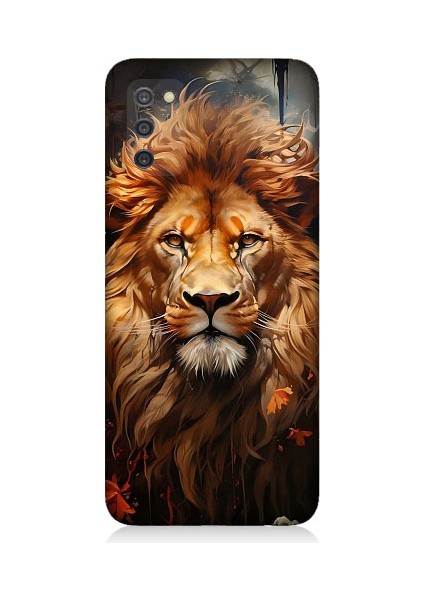 Samsung Galaxy A03S Uyumlu Yorgun Savaşçı Aslan Desenli Silikon Kılıf