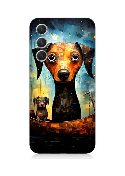 Samsung Galaxy A24 Uyumlu Köpek ve Sandal Desenli Silikon Kılıf