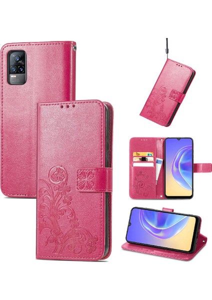 Vivo V21E 4g Için Kısa Kayış Dört Yapraklı Yonca Flip Kapak Zarif (Yurt Dışından) fiyatları