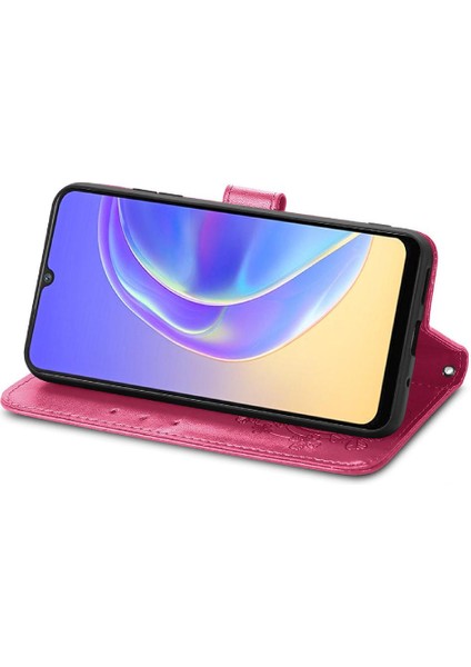 Vivo V21E 4g Için Kısa Kayış Dört Yapraklı Yonca Flip Kapak Zarif (Yurt Dışından) modelleri