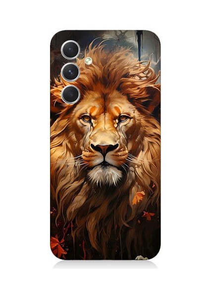 Samsung Galaxy A54 Uyumlu Yorgun Savaşçı Aslan Desenli Silikon Kılıf