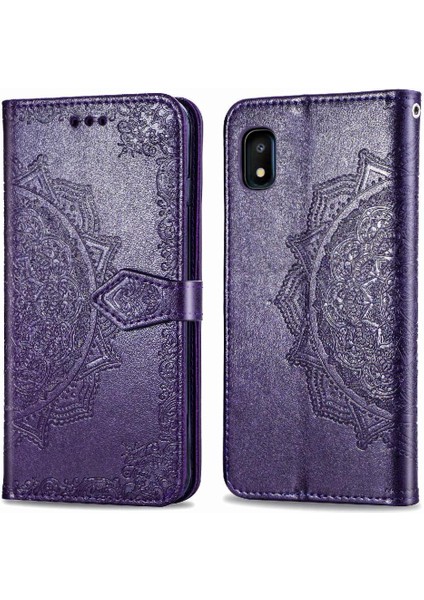 Samsung A10E Için Kılıf Deri Kılıf Kapak Çevirin Zarif Desen Darbeye (Yurt Dışından)