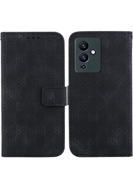 Infinix Not 12 5g Kart Tutucu Için Telefon Kılıfı Pu Deri Çift 8 Kabartmalı (Yurt Dışından)