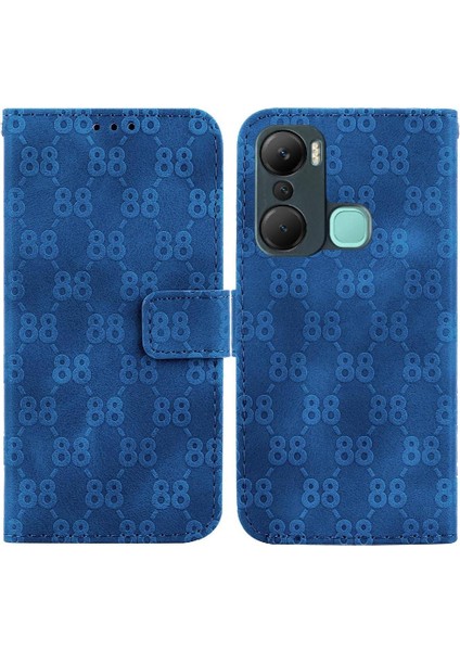 Infinix Sıcak 12 Pro Kickstand Çift 8 Kabartmalı Pu Deri Için Telefon Kılıfı (Yurt Dışından)