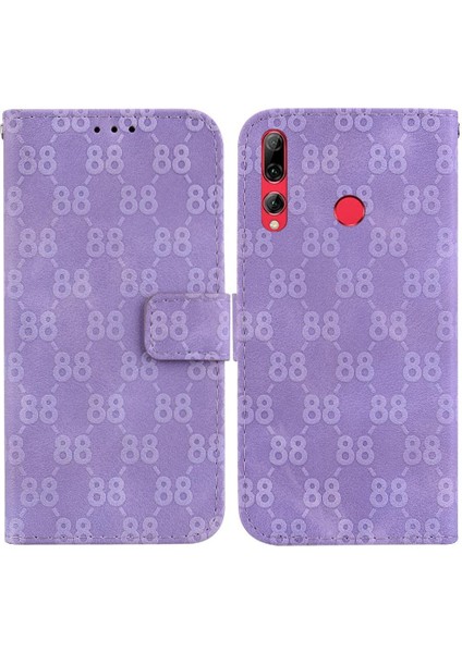 Telefon Kılıfı Için Huawei P Akıllı Artı 2019 Cüzdan Kapak Çift 8 Kabartmalı Pu (Yurt Dışından)