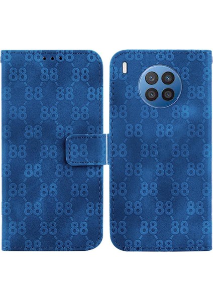 Onur Için Telefon Kılıfı 50 Lite Çift 8 Kabartmalı Kickstand Cüzdan Kapak Kartı (Yurt Dışından)