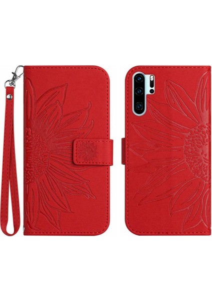 Kart Yuvaları Tutucu Flip Case ile Huawei P30 Pro Lüks Pu Deri Için Kılıf (Yurt Dışından)