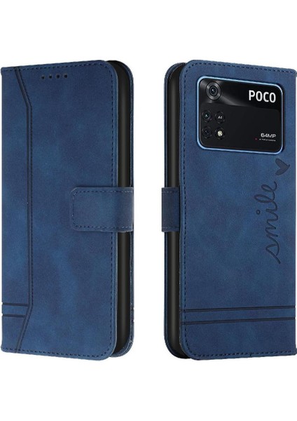 Telefon Kılıfı Için Xiaomi Poco M4 Pro 4g Kart Yuvaları Kapak Flip Folio Cüzdan Pu (Yurt Dışından)