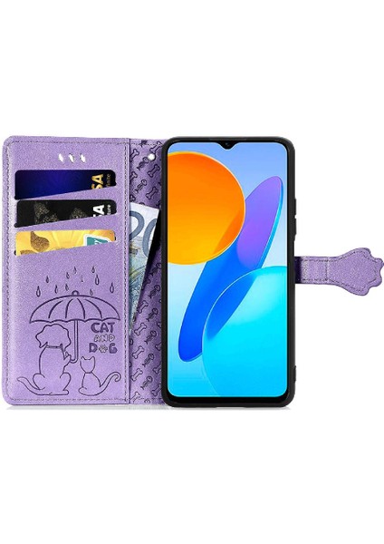 Huawei Onur X8 5g Karikatür Hayvanlar Için Kılıf Deri Kılıf Kapak Kapak Kısa (Yurt Dışından)