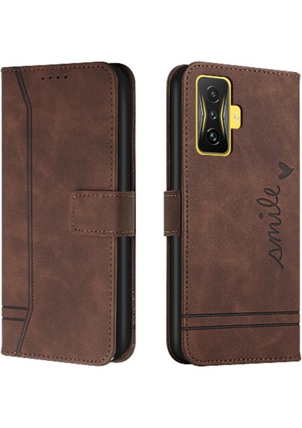 Telefon Kılıfı Için Xiaomi Poco F4 Gt Manyetik Kapatma Flip Folio Cüzdan Pu (Yurt Dışından)